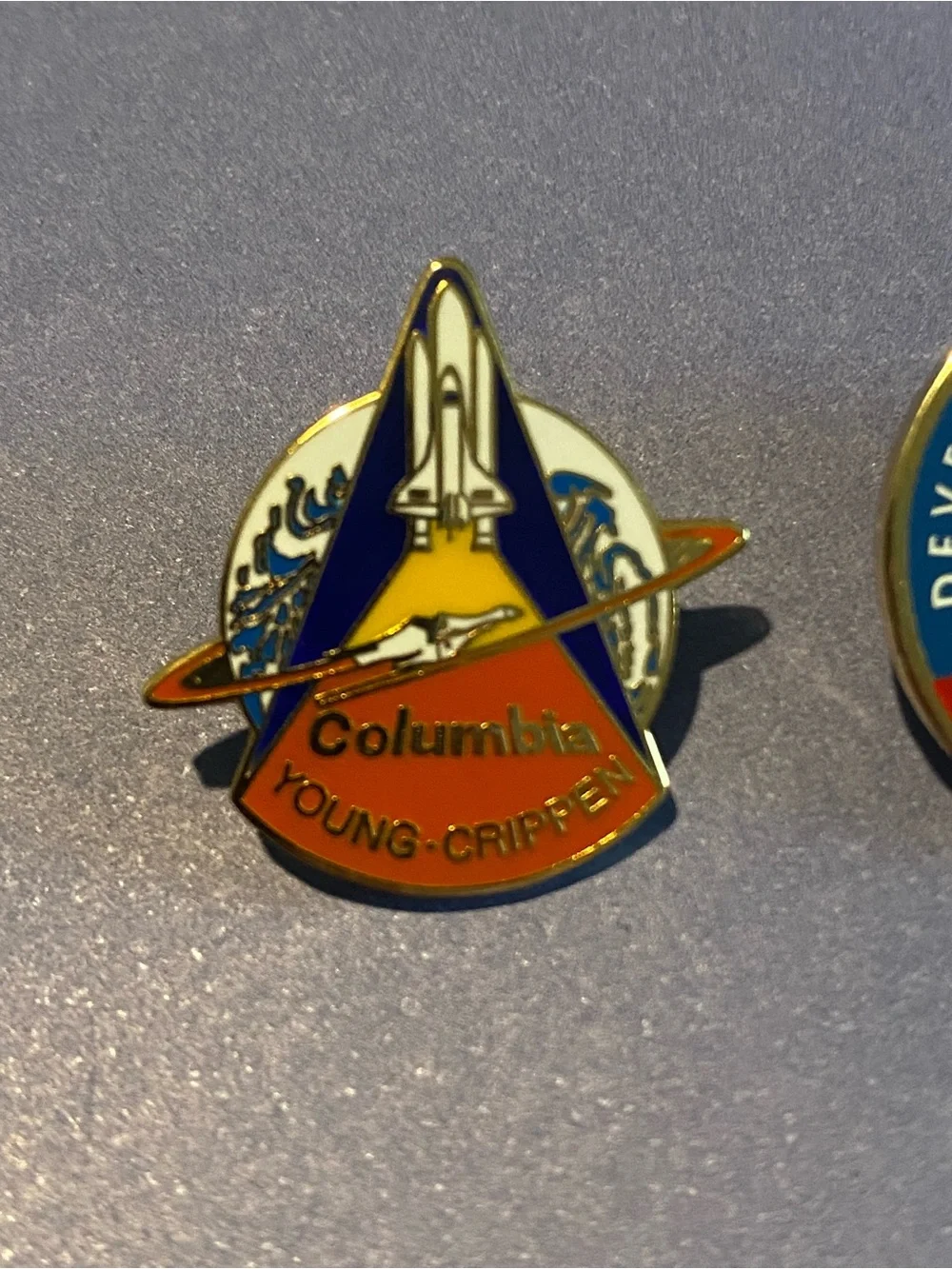 Blue and Orange Space Mission Enamel Pins - Men Accessories